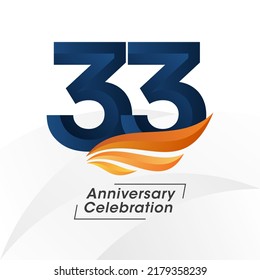 33 years anniversary design template. vector template illustration