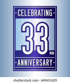 33 years anniversary design template. Vector and illustration