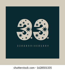 33 years of anniversary logo bold abstract letters