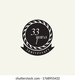 33 Years Anniversary logo design Set Vector Template Design Illustration