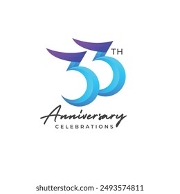 33 years anniversary logo design. Anniversary logo design template.	