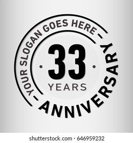 33 years anniversary logo template. Vector and illustration.