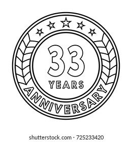33 years anniversary logo template. 