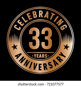 33 years anniversary logo. Vector and illustration.