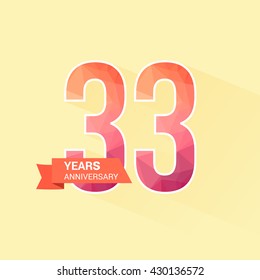 33 Years Anniversary with Low Poly Design