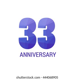 33 Years Anniversary with Low Poly Design