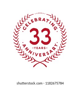 33 years design template. 33rd vector and illustration.