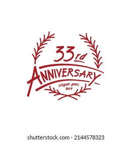 33 Jahre Design-Vorlage. Vektorgrafik und Illustration. Logo für 33 Jahre.