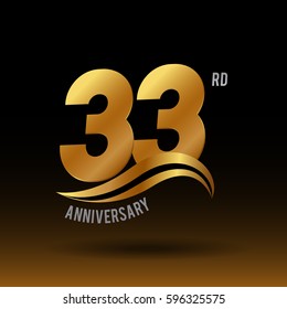 33 years golden anniversary logo celebration