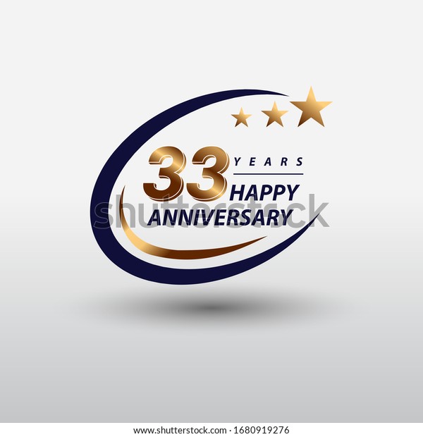 33 Ans Celebration Du Joyeux Anniversaire Image Vectorielle De Stock Libre De Droits