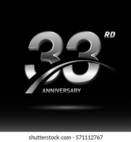 33 years silver anniversary logo celebration