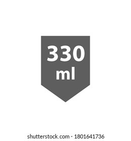 330 ml sign on bottle. Vector illustration