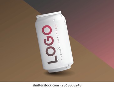 330ml Aluminium Can Mockup - One Floating Can. Blank Label. 3D Illustration