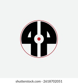334 letter logo shape geometric math educational learning round circle ellipse gun target negative space P P