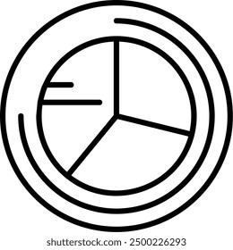 336 - Pie chart Line Filled Vector Icon Design