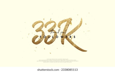 33k celebrations for followers, with fancy gold glitter figures.
