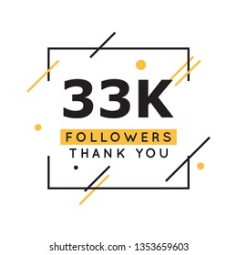 33k followers thank you design template