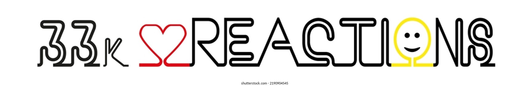 33k reactions Vector art illustration unusual label sign with fantastic font and funny icons