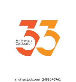 33rd, 33 Year Anniversary Logo, 33 birthday,  Vector Template Design element for birthday, invitation, wedding, jubilee and greeting card illustration.