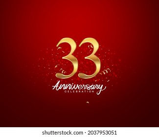 33rd Anniversary Background 3d Number Illustration Stock Vector ...