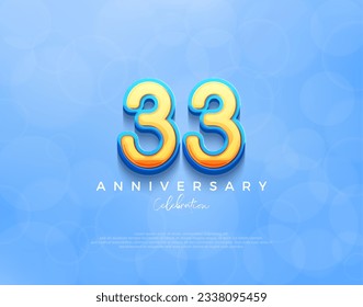 33rd anniversary design. premium vector background with navy blue shades. Premium vector background for greeting and celebration.