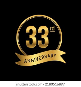 33rd Anniversary Logo Golden Color Celebration Stock Vector (Royalty ...