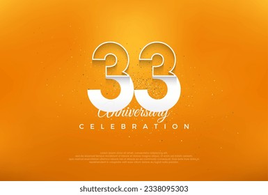 33rd anniversary number with modern thin white numerals. premium vector design. Premium vector for poster, banner, celebration greeting.