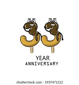 Ilustración de diseño de plantillas vectoriales de celebración de 33 años