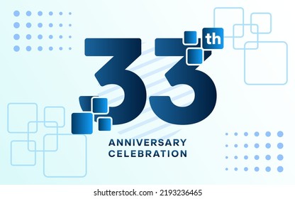Logotipo de celebración del 33° Aniversario. Diseño de plantillas de celebración de aniversario, ilustraciones vectoriales.