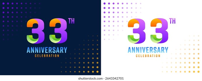 33th anniversary logo with colorful colors
