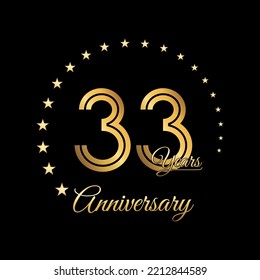 33th Anniversary Logo Gold Color Brochure Stock Vector (Royalty Free ...