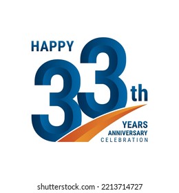 Logo del 33º aniversario, diseño del logotipo perfecto para la celebración del aniversario, ilustración vectorial