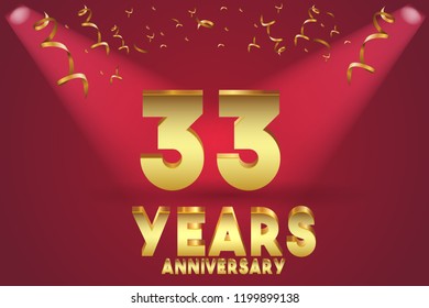 33th Anniversary numbers. background for anniversary