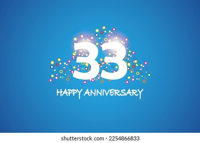 33° aniversario sobre fondo azul