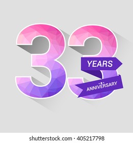 33Years Anniversary with Low Poly Design