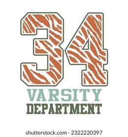 34 animal skin varsity department, Graphic design print sports t-shirt fashion, illustration, vector, posters, cards, stickers, mug