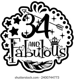 34 and fabulous black vector graphic design