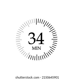 34 minutes timers Clocks, Timer 34 min icon.