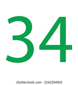 34 NUMBER SIMPLE CLIP ART VECTOR ILLUSTRATION