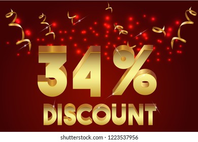 34% off discount promotion sale,  sale promo marketing.