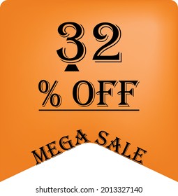 34% de descuento en un globo naranja para mega ofertas. Superventa, texto negro