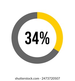 34% Prozent Diagrammmeter von Ready-to-Use für Webdesign, Benutzeroberfläche oder Infografik -