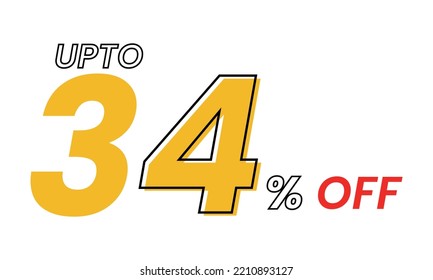 hasta un 34 por ciento de plantilla vectorial, hasta un 34 por ciento fuera de la oferta vector de plantilla
