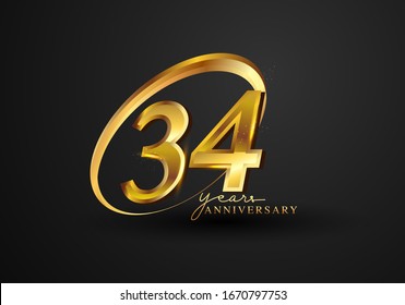 37 Years Anniversary Celebration Anniversary Logo Stock Vector (Royalty ...