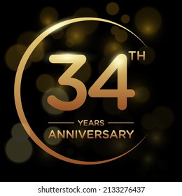 34 Years Anniversary Celebration Anniversary Logo Stock Vector (Royalty ...