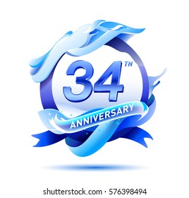 34 years anniversary celebration logo