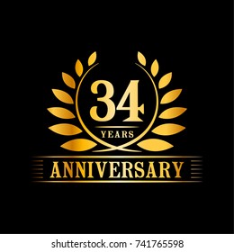 34 years anniversary logo template.