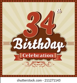 34th Birthday Images, Stock Photos & Vectors | Shutterstock