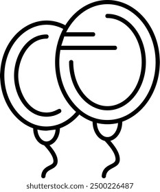 345 - Balloon Line Filled Vector Icon Design