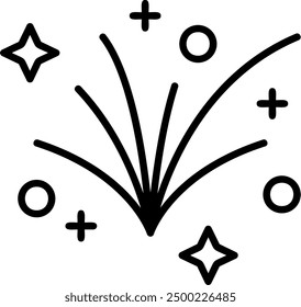 347 - Fireworks Line Filled Vector Icon Design